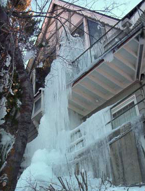 Ice breaking pipes in a home